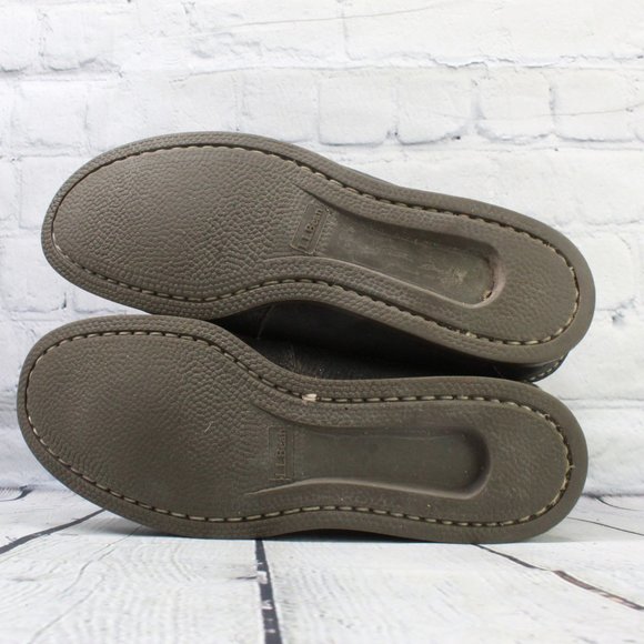 LL Bean Black Leather Lace-up Moc Toe Chukka Boots Size 7.5 M - Picture 9 of 9